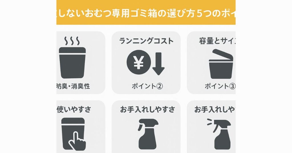 失敗しないおむつ専用ゴミ箱の選び方5つのポイント